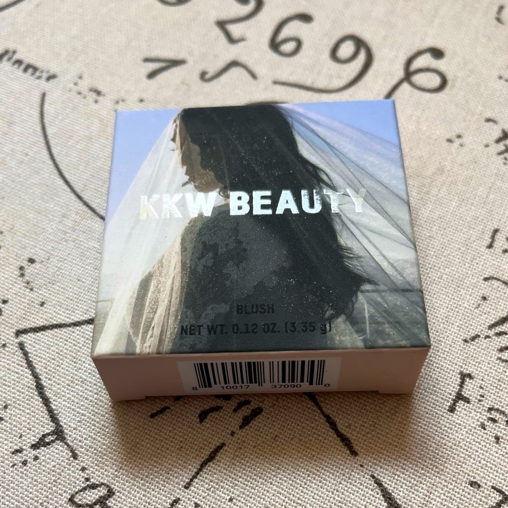 KKW discontinued Mrs. West collection blush in flower wall.
